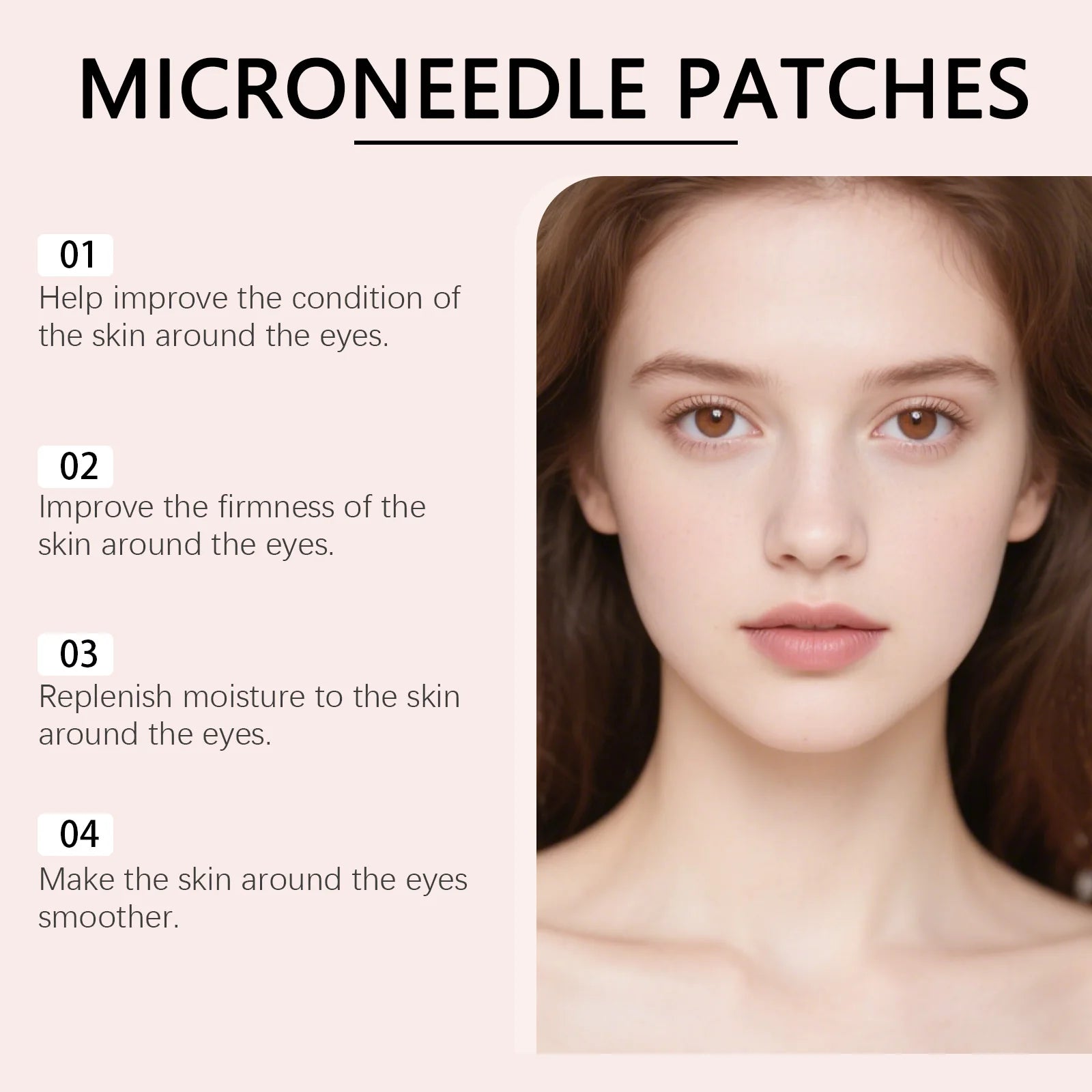 0.25mm Retinol Microneedle Eye Patches Mask Reduce Dark Circle & Eye Bags Anti-Aging Firming Patches Forehead & Smile Line Patch Qme