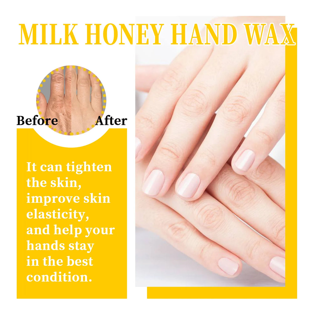 Milk Honey Hand Wax Moisturizing Nourishing Hand Mask Tender Skin Improve Drying Dull Cracked Skin Brightening Hand Care Qme