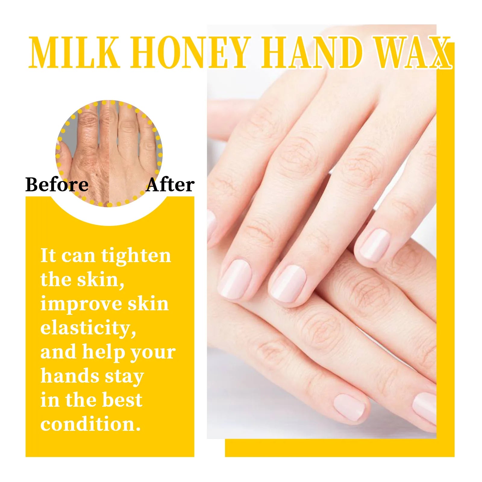 Milk Honey Hand Wax Moisturizing Nourishing Hand Mask Tender Skin Improve Drying Dull Cracked Skin Brightening Hand Care Qme