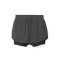Best-seller Men's 2-in-1 Running Shorts Ultra-breathable Double Layer Qme GRAY XXL