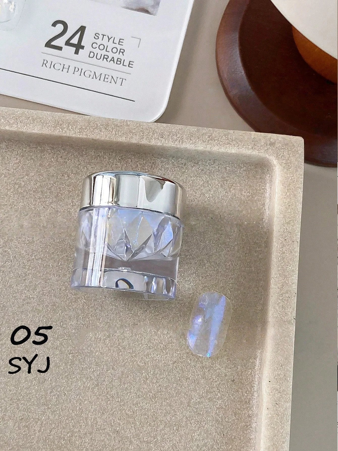 1 High-end Mirror Magic Powder Storage Box Colorful Bright Nail Art Qme 05