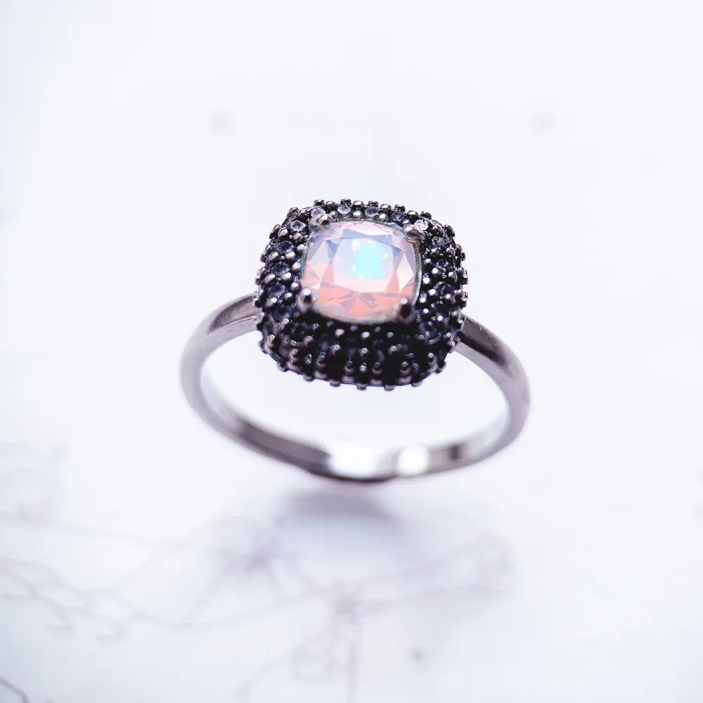 Ring Iridescent,Fine Jewerly For Women,2022 Spring Brand New Classic Vintage Gift In 925 Sterling Silver Qme
