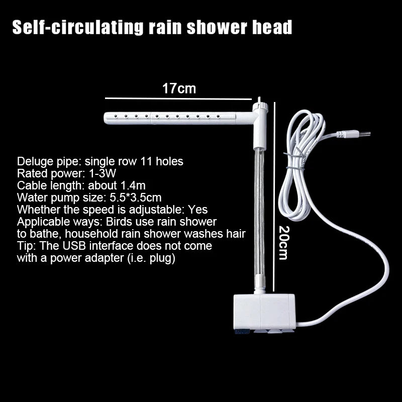 Automatic Parrot Bird Bath Tub USB Electric Pet Circulating Water Bathtub Shower Fountain Pet Supplies. Qme 03