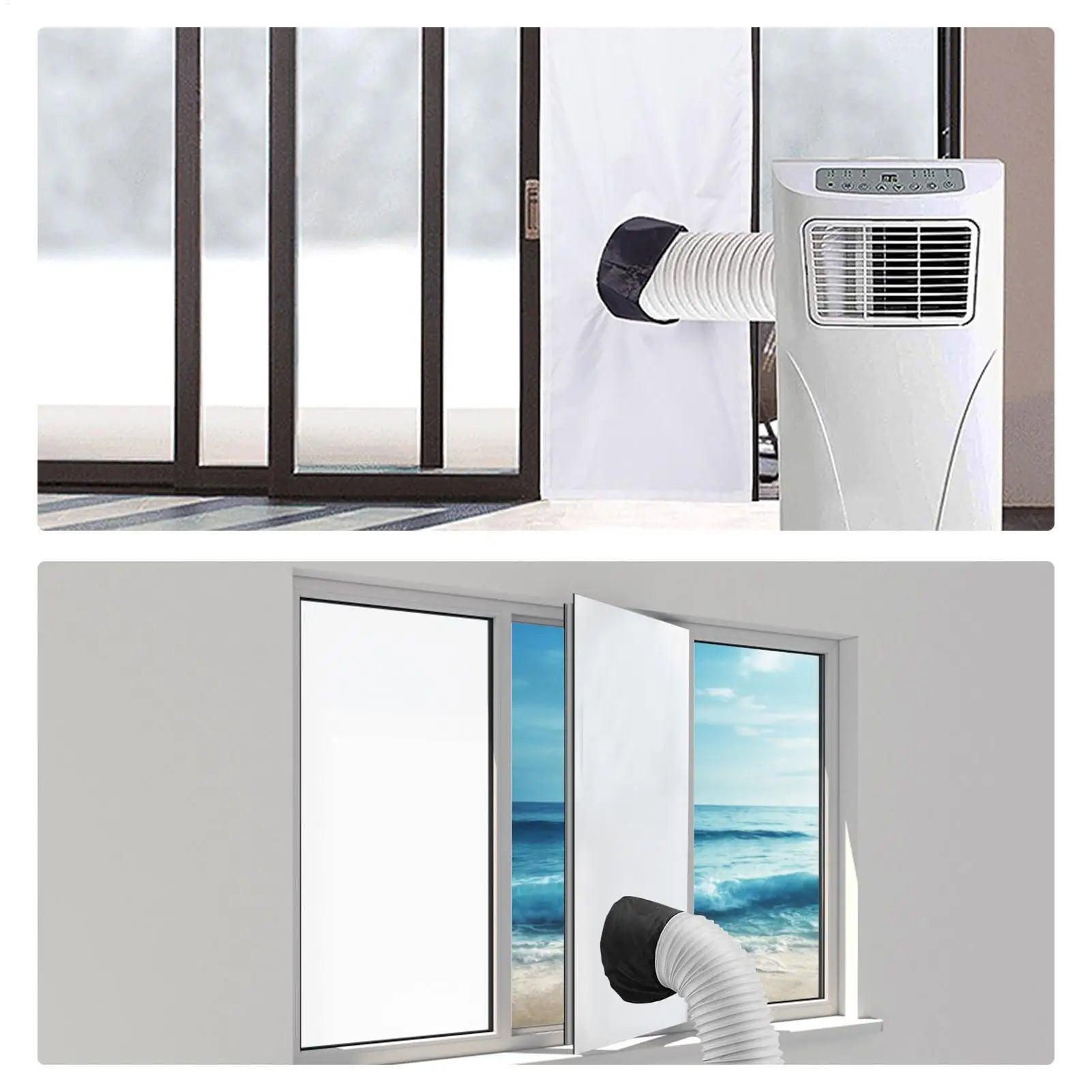 Air Conditioner Window Seal Windproof Waterproof Portable Seal Cloth Air Conditioner Accessories for Medium Large Casement Crank Qme
