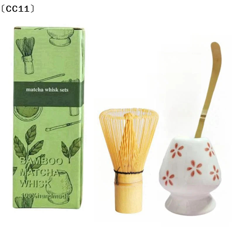 3 Japanese Matcha Tea Safe Bamboo Whisk Teaspoon Spoon Sets Indoor Qme