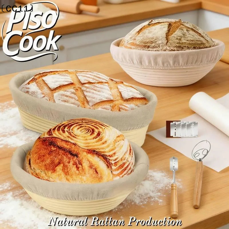 Round Bread Proofing Basket Oval Natural Rattan Fermentation Baking Qme