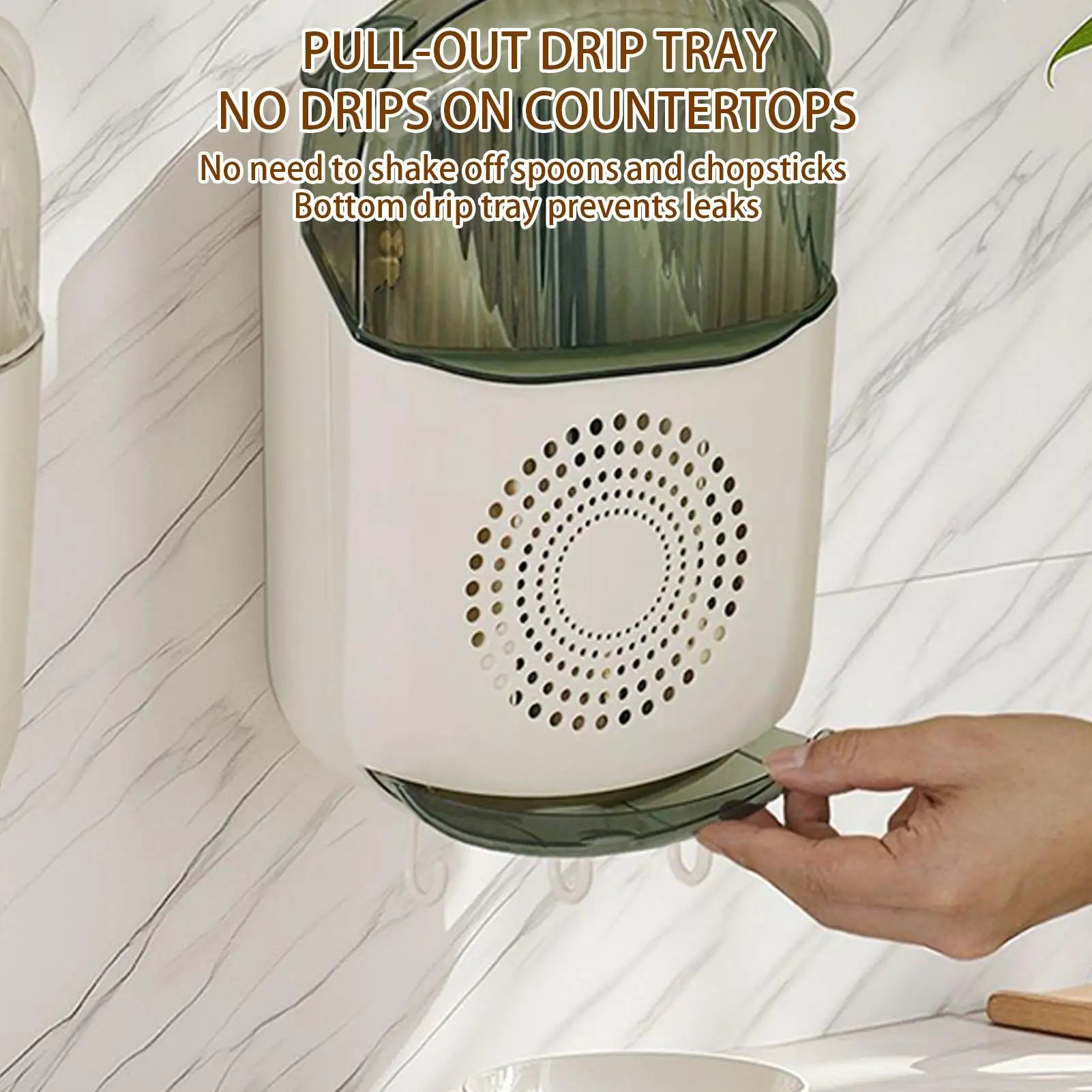 Kitchen Utensil Holder Chopstick Storage Rack Removable Wall Mounted Qme