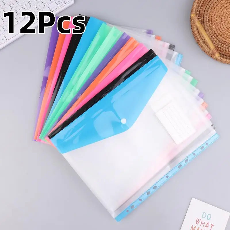 6 12 Packs A4 Binder Pocket Organizer Folders Expandable Plastic Qme A12Pcs