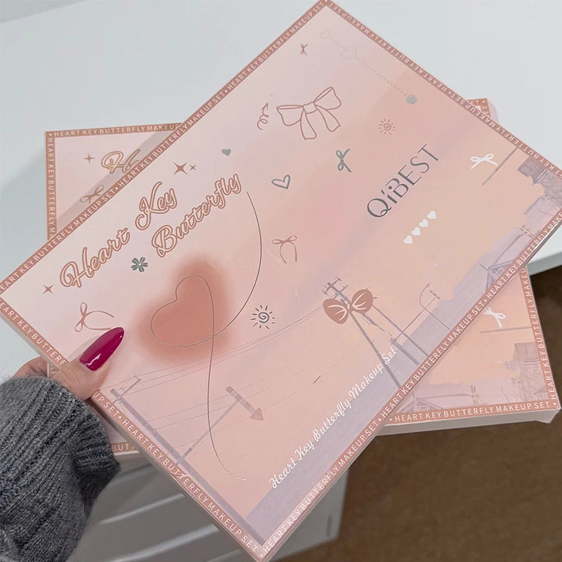 Makeup Box Butterfly Bow Heart Limited Lipstick Powder Blush Qme
