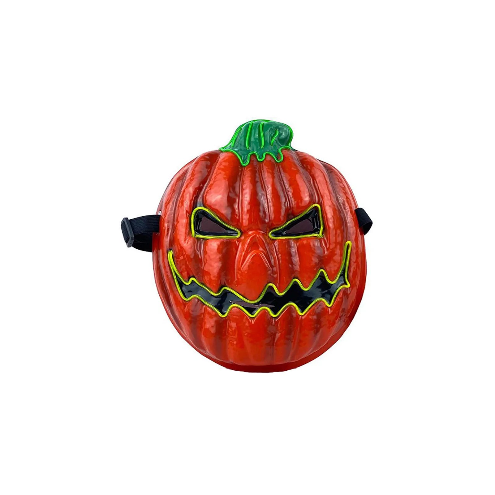 Creative Halloween Party Props Luminous LED Horror Mask Gloiwng Neon Pumpkin Head Mask Light Up Ghost Face Mask Scary Decoration Qme E