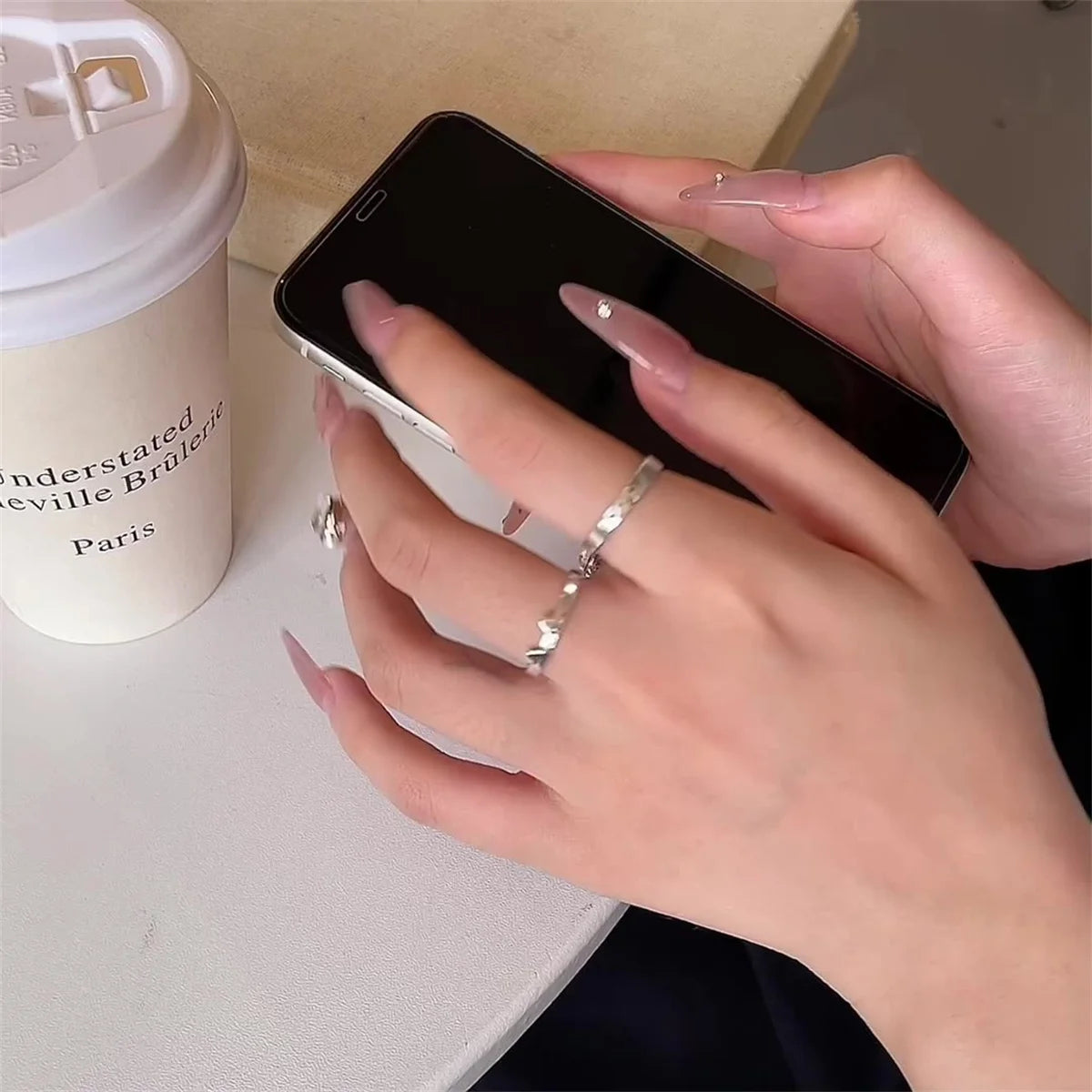 2pcs Cute Animal Dog Cat Rings for Women Men Simple Design Adjustable Cartoon Couple Rings Lovers Girlfriend Wedding Jewelry Qme