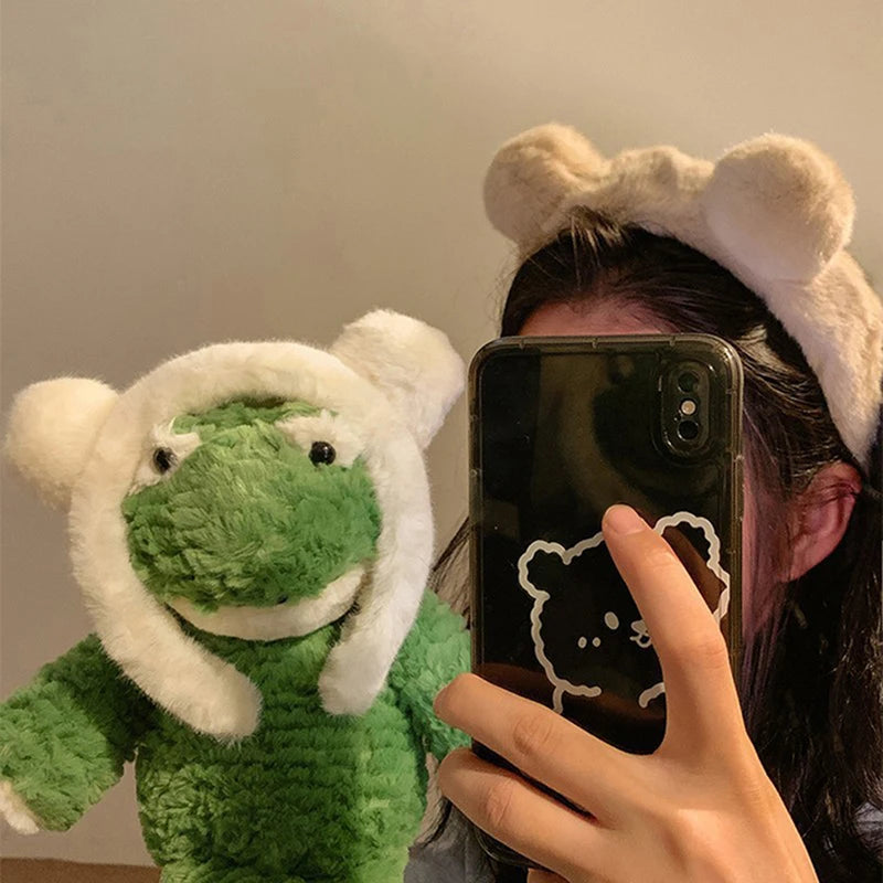 Girls Cute Plush Bear Rabbit Ears Headband Autumn Winter Head Hoop Qme