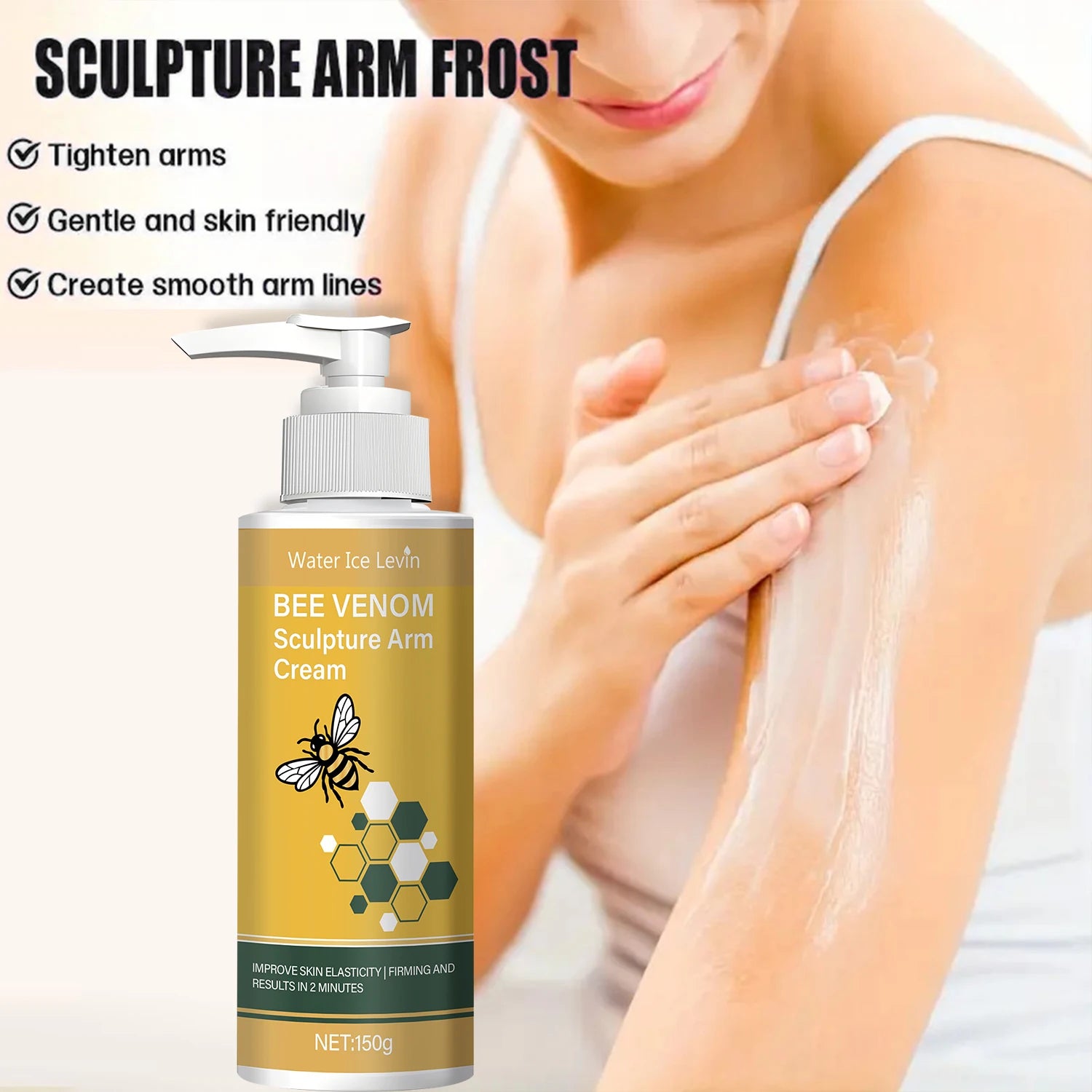 Bee Venom Sculpture Arm Cream with Turmeric & Coconut Oil - Firming & Moisturizing Treatment for Softer, Brighter Skin Qme