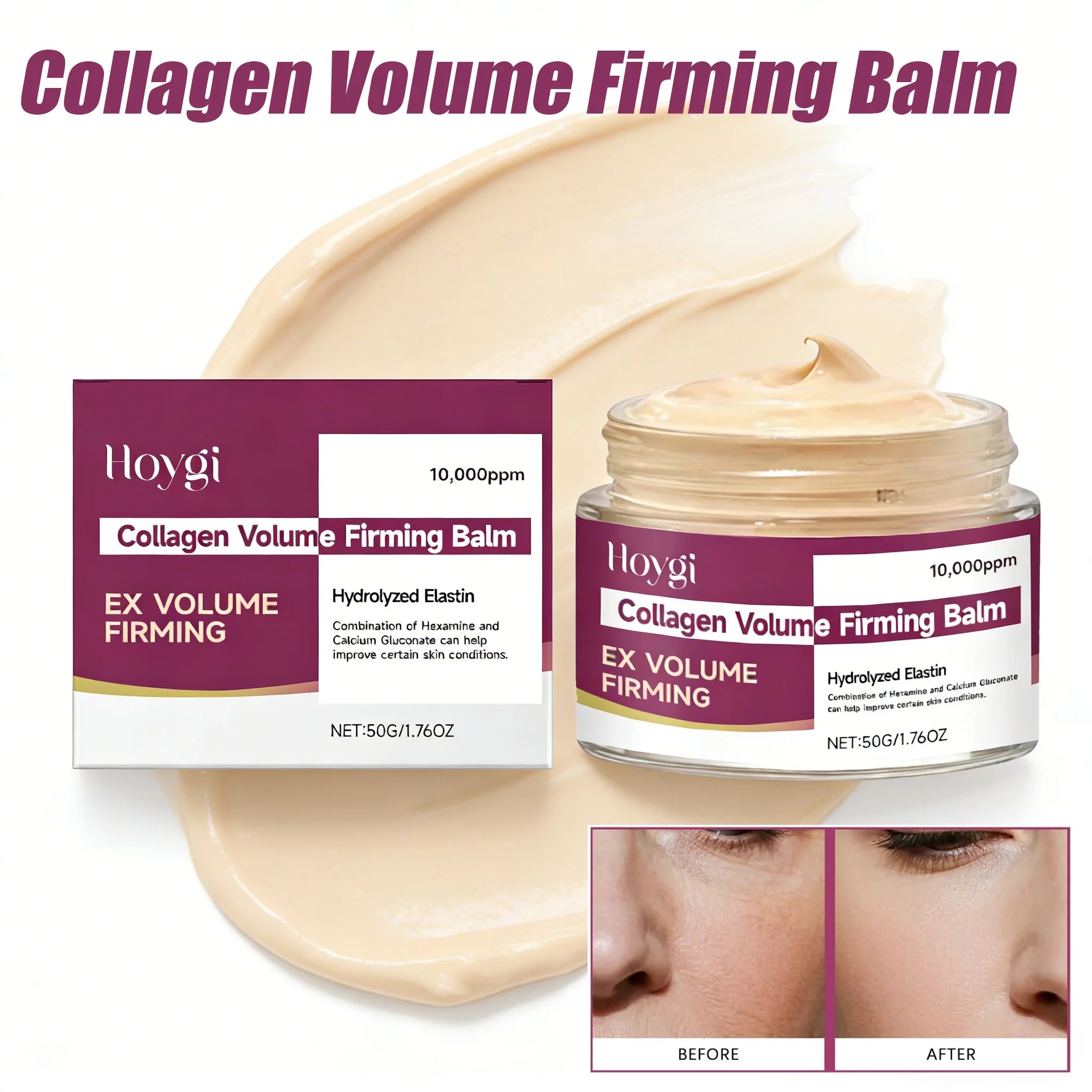 Calcium Collagen Firming Face Cream Skin Tightening Hydration Smooth Texture Lifting & Elasticity Face Cream for Sagging Skin Qme