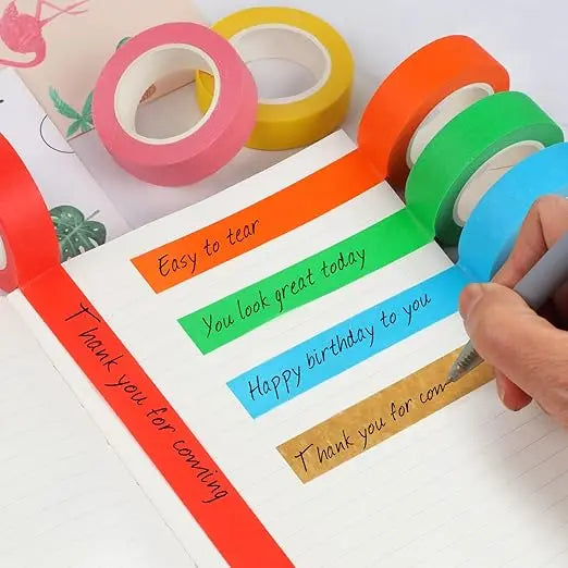 15M Colored Masking Tape Painting Painters Tape for Artist Decorators Indoor Decorating Crafts Spraying Adhesive Paint Tape Qme