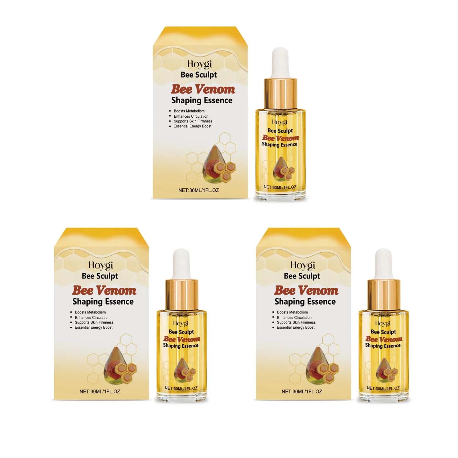 Bee Venom Shaping Oil Firming Lifting Body Skin Anti Cellulite Fat Burning Weight Loss Improve Sagging Thin Leg Massage Oil Qme 3Pcs 30ml