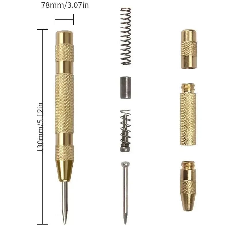 2pcs Automatic Center Punch General Automatic Center Punch Metal Drill Tool Center Hole Punch Super Strong Alloy Qme