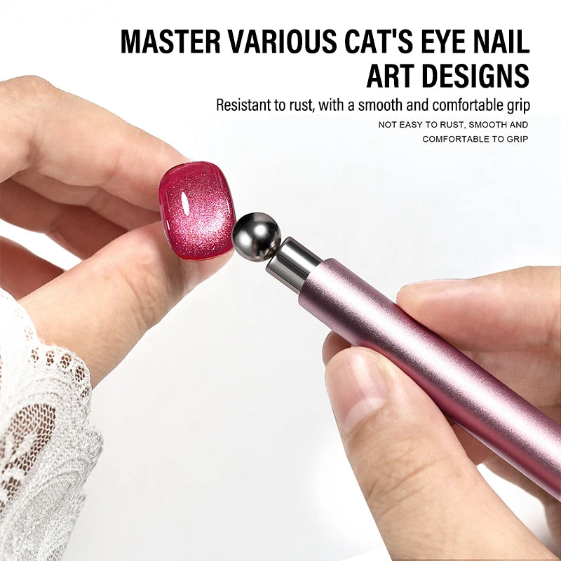 Strong magnetic Long Double Head Nail Magnet Tool Pens Magnetic Cat Eye Gel Polish Nail Art Kit for DIY Salon Studio Or Home Use Qme