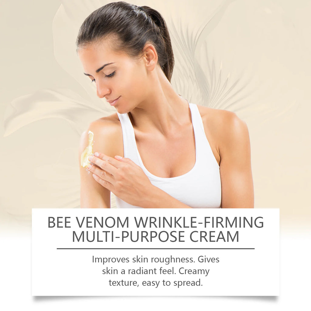 Bee Venom Firming Cream Anti-Wrinkle Lifting Face Moisturizer with Hyaluronic Acid Reduce Fine Lines Multipurpose Bee Venom Crea Qme