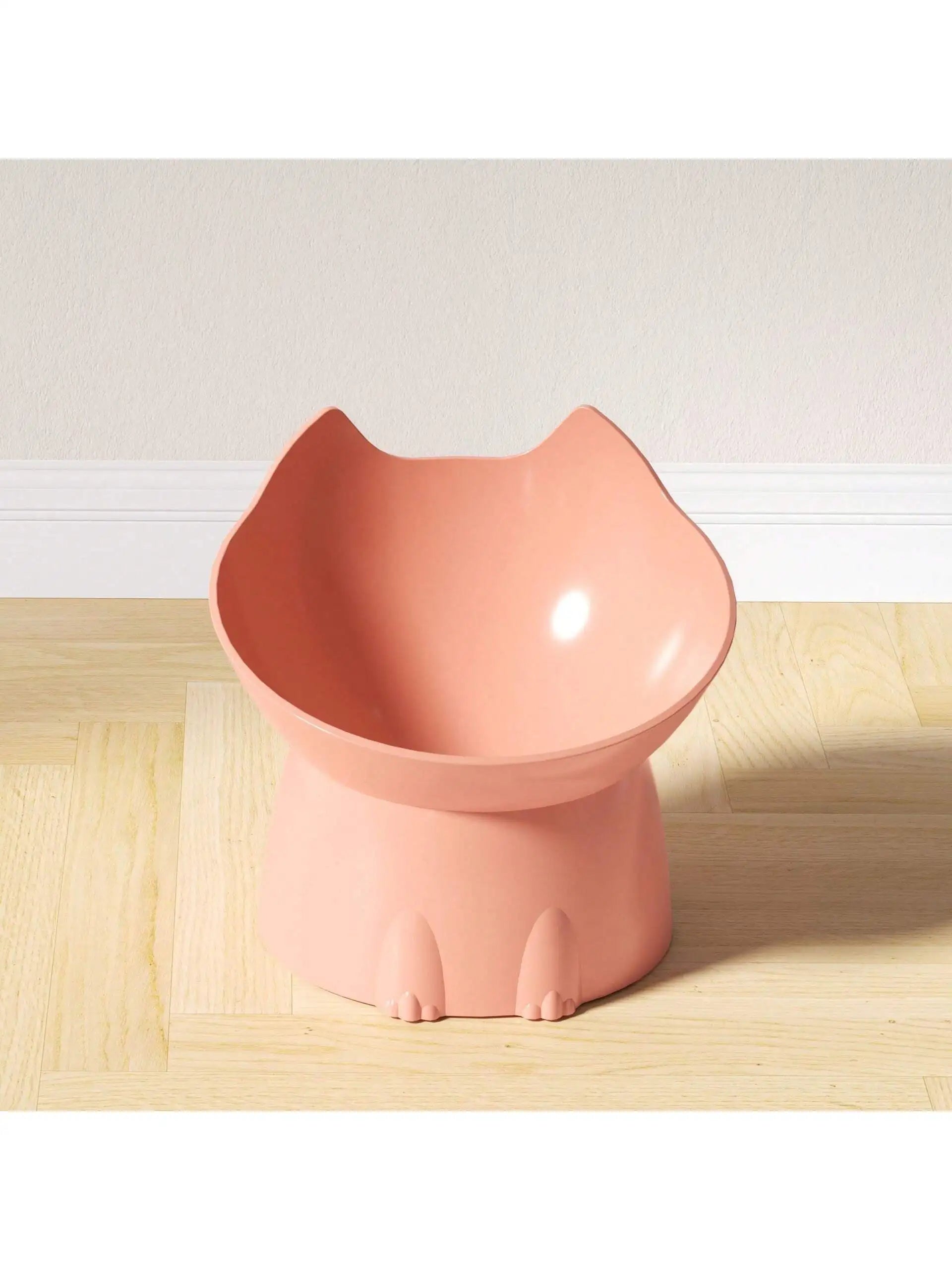 Cat Bowl Long Ears Feet Dog Neck Protection Anti-overturning Plastic Qme pink