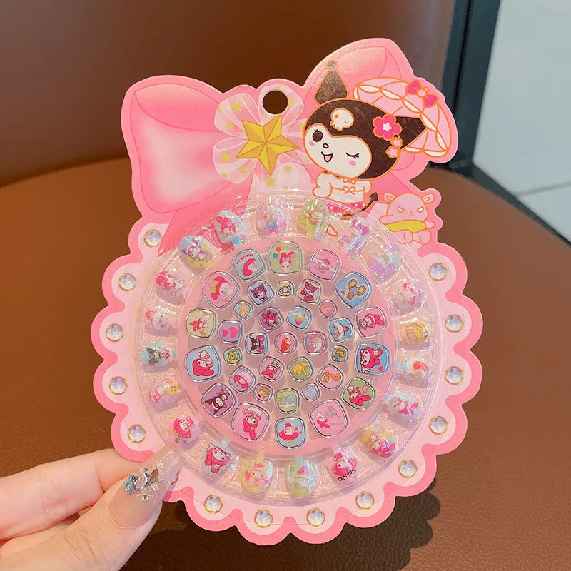 Hello Kitty Kuromi Nail Stickers Non-toxic, Odorless, Nail Art Stickers, Cartoon-themed with Pre-applied Adhesive, Toy Stickers Qme 4