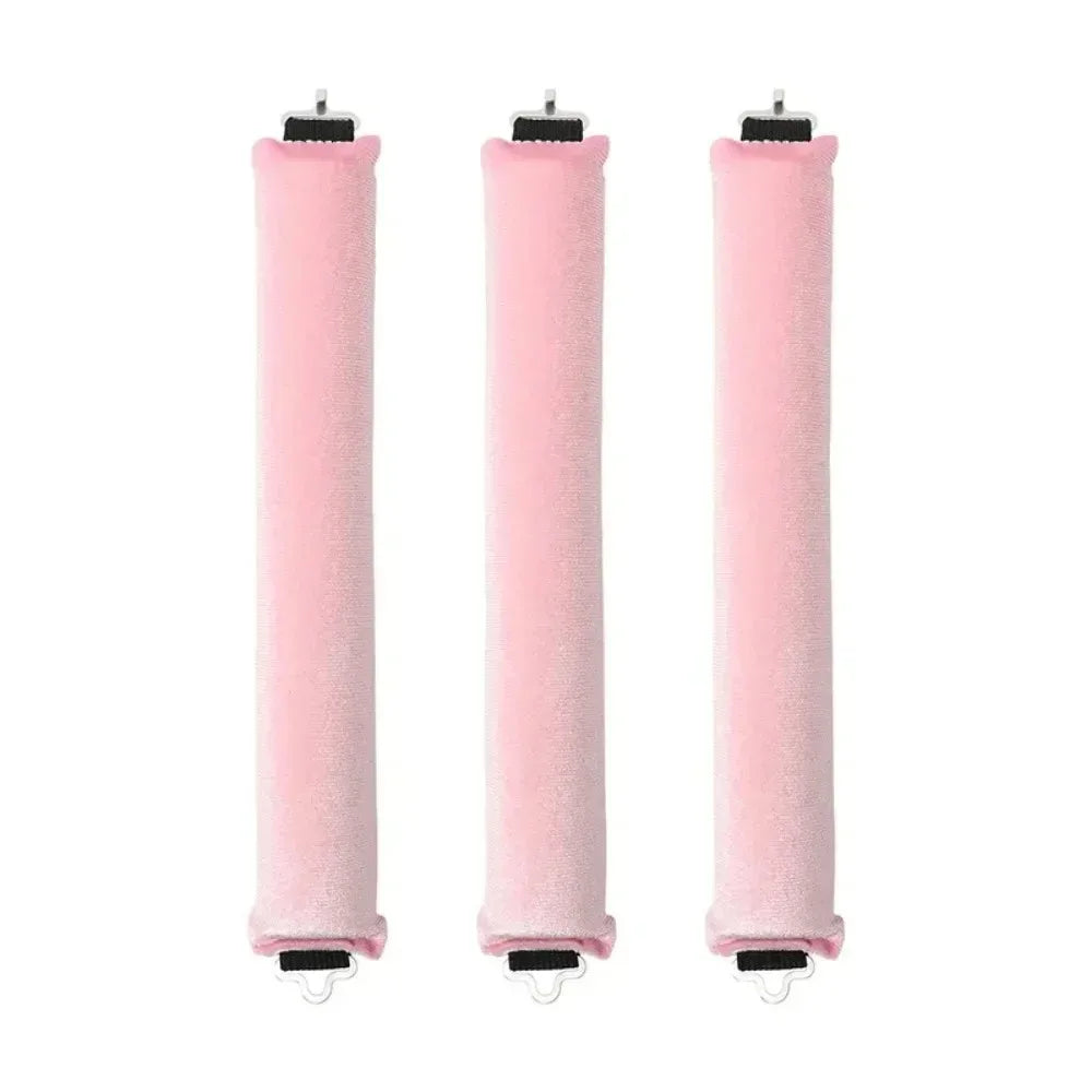 Heatless Hair Curlers Curling Rod Headband No Heat Hair Rollers Lazy Curls with Hook Sleeping Soft Flexi Rod Hair Styling Tools Qme 3pcs Pink