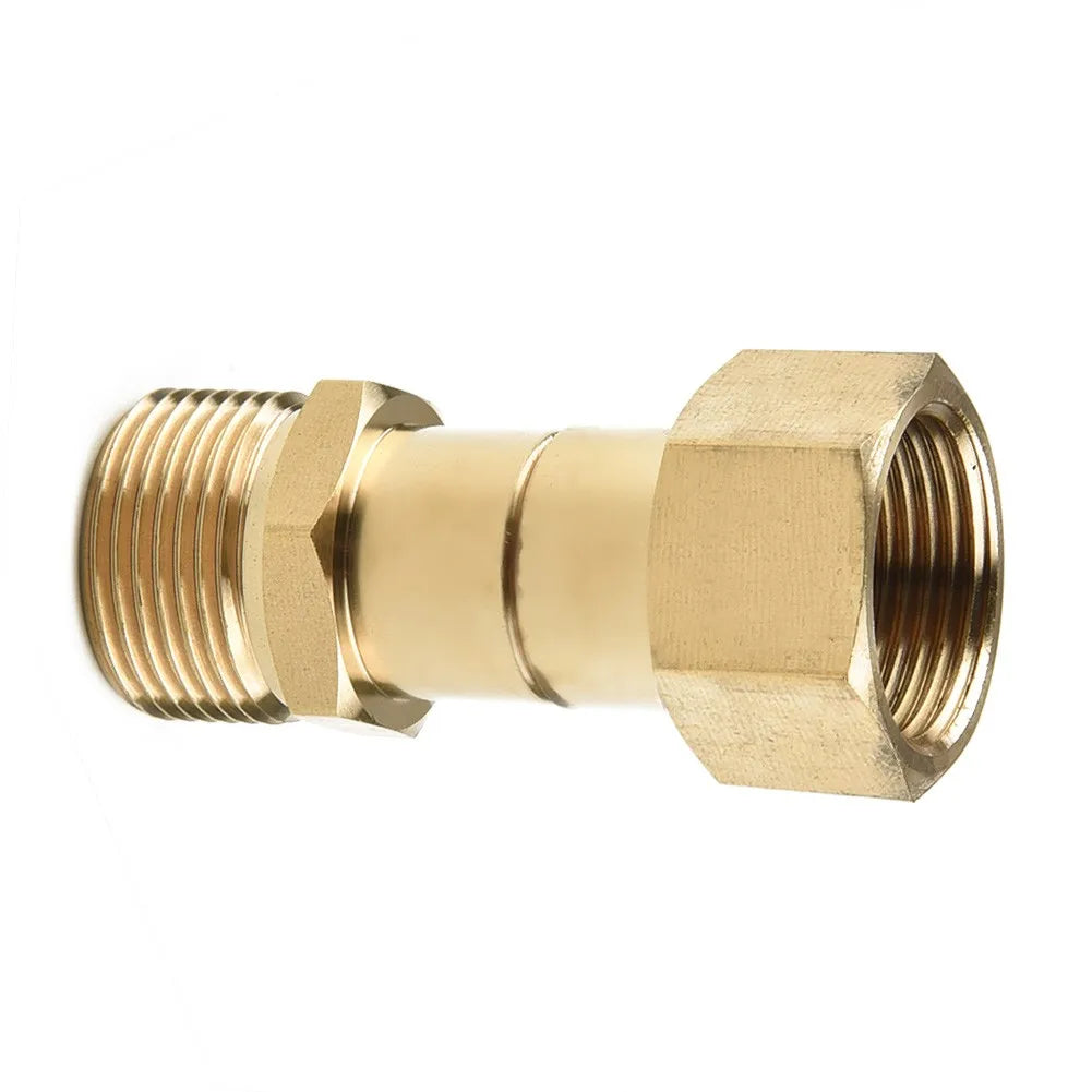 1x Brass High Pressure Washer Swivel Joint Fitting M22 14mm Thread Rotation Hose Pressure Washer Free Swivel Joint Replacement Qme
