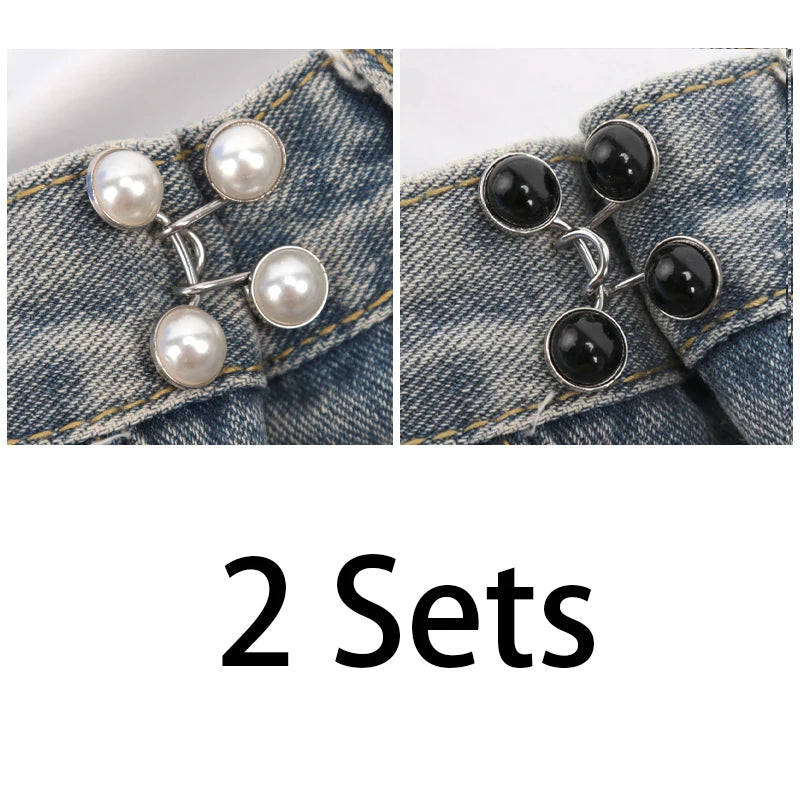 Cute Nail-free Metal Jeans Button Adjustable Waist Buckle Jean Pins Qme A7