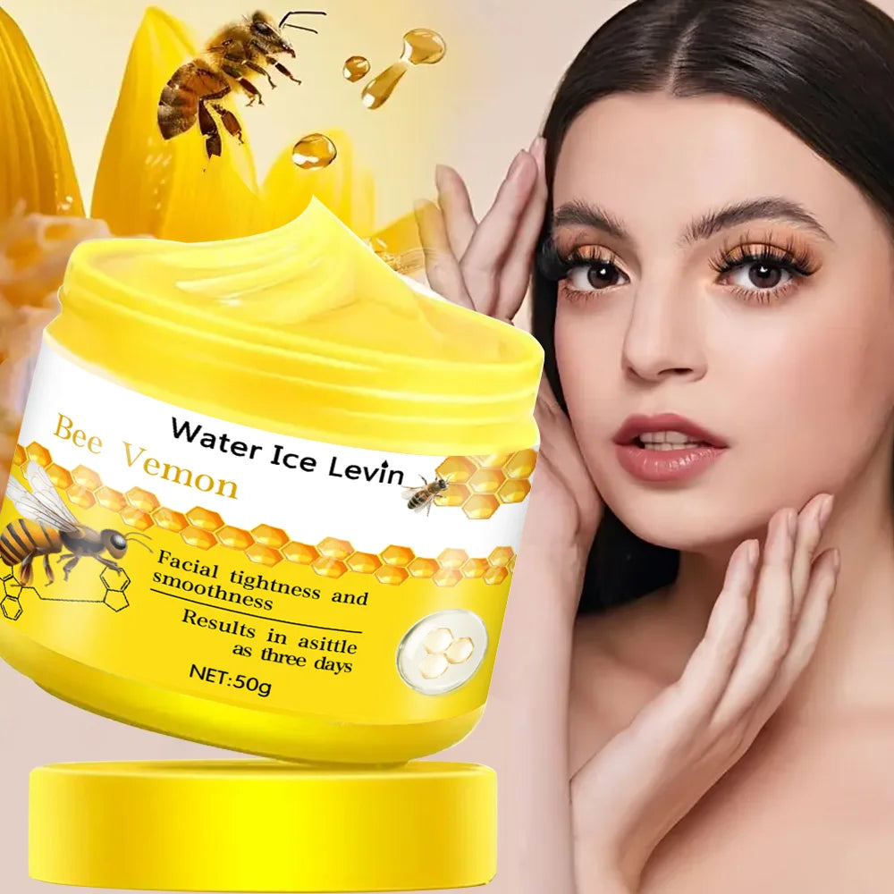 50g Water Ice Levin Bee Venom Facial Firming Cream, Moisturizing, Non-Irritating, Suitable for Care, Natural Ingredient Design, Hypoallergenic Skincare Qme