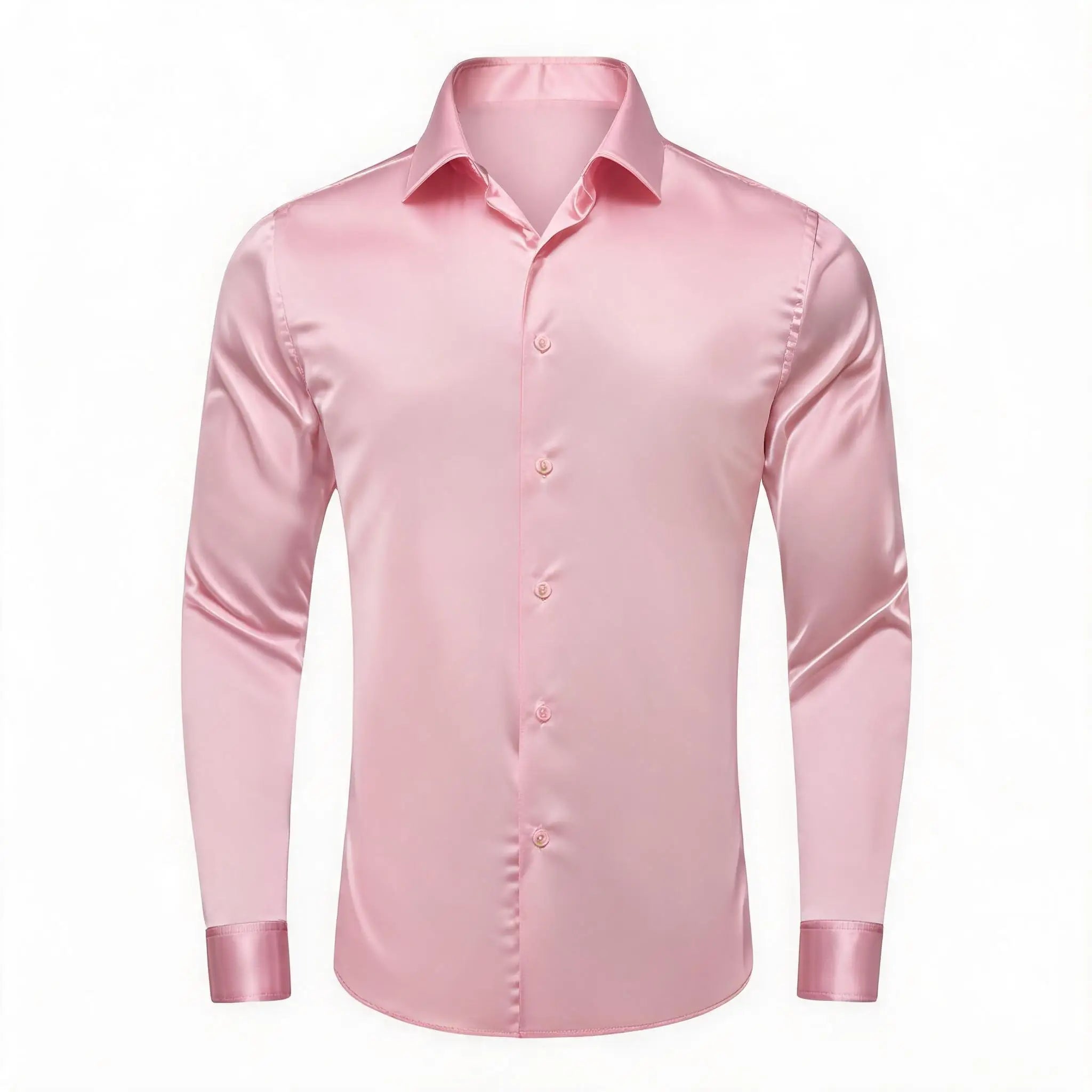 Solid LS Shirt Brown Pink Purple Green Blue Black Red Basic Button