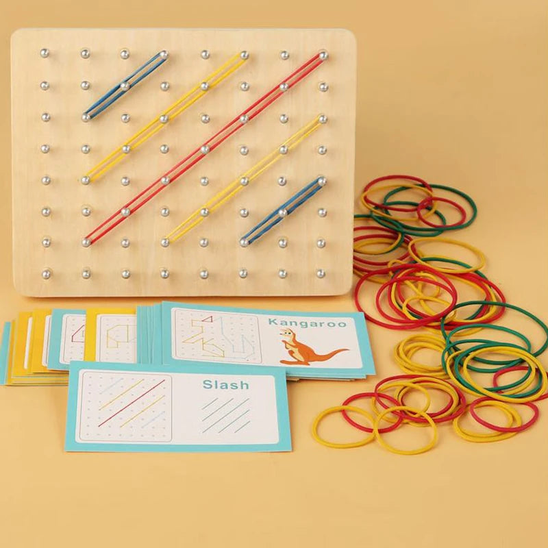 Wooden Geoboard Montessori Toys Geo Board Manipulative Geoboards 4 5 Qme