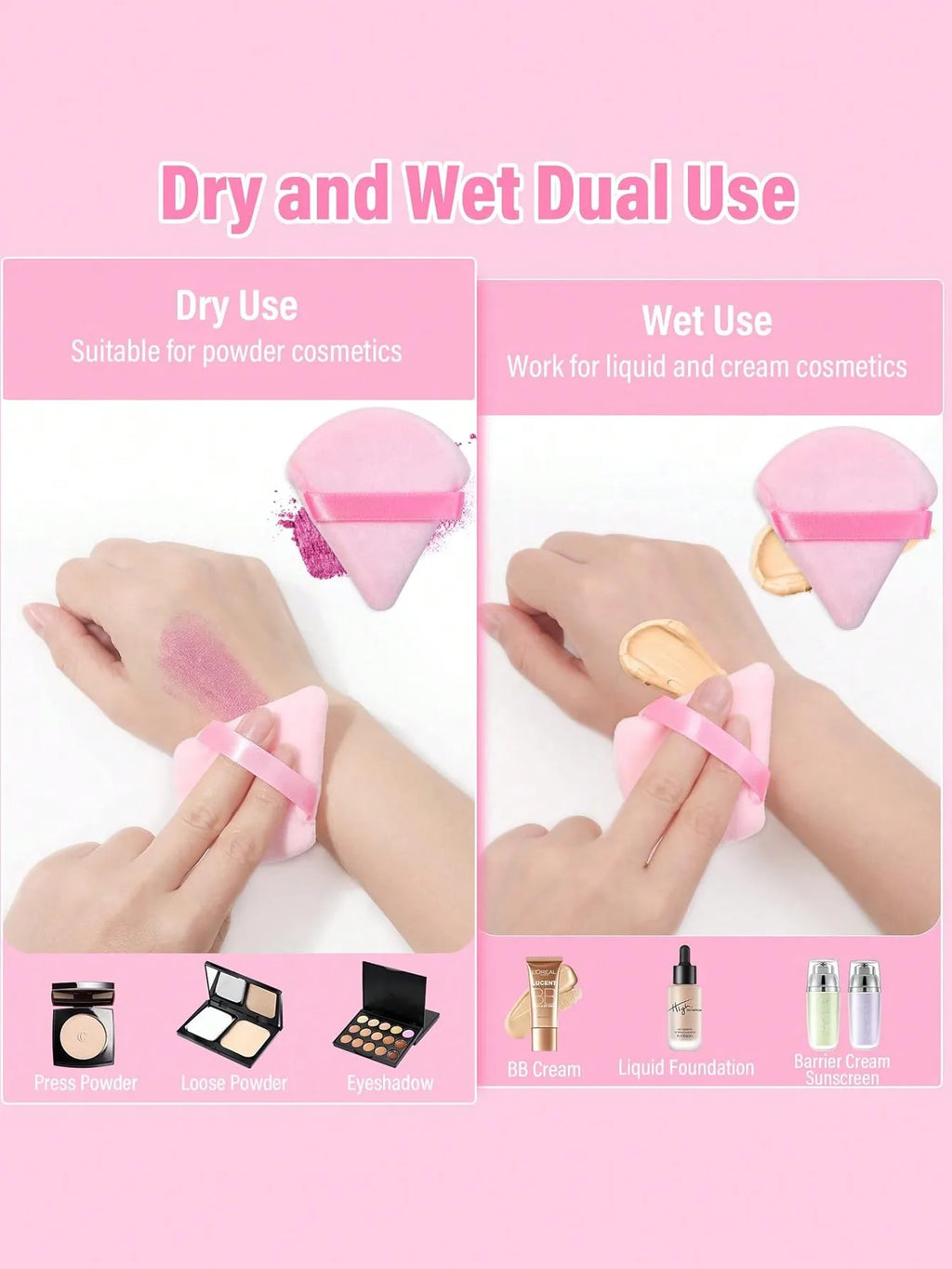 50 24 15 5 1 Triangular Powder Puff Reusable Multi-functional Makeup Qme
