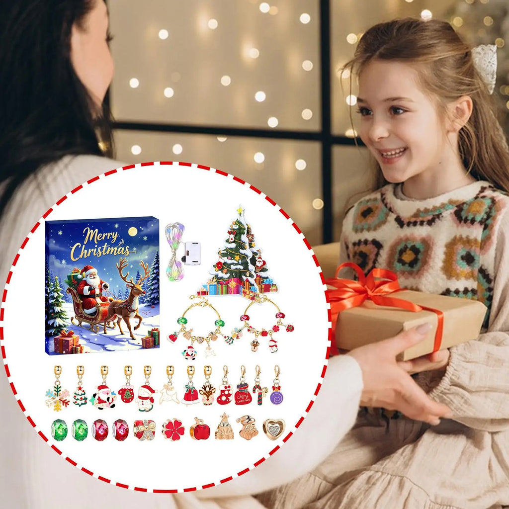 Charm Bracelet Calendar Advent Christmas Bracelets 2025 Girls 24-Days Qme