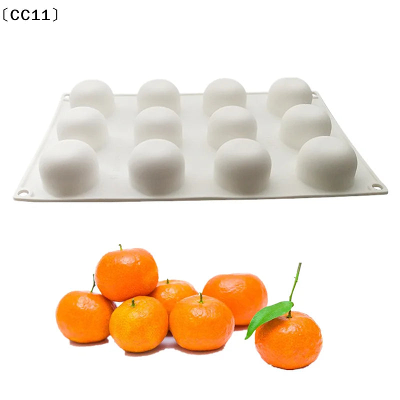 Pineapple Pear Peach Fruit Series Cake Silicone Mold Mango Orange Qme