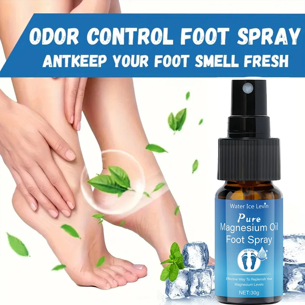 Pure Magnesium Oil Foot Spray with Vitamin E - Moisturizing, Fast-Absorbing Foot Care for Elastic, Smooth Skin Qme