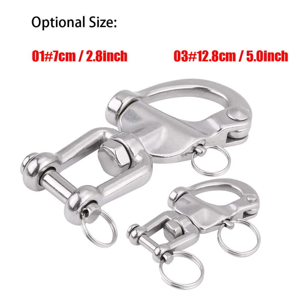 Swivel Snap Shackle Swivel Shackle Snap Shackle 316 Stainless Steel Jaw Swivel Snap Shackle for Sailboat Spinnaker Halyard Qme