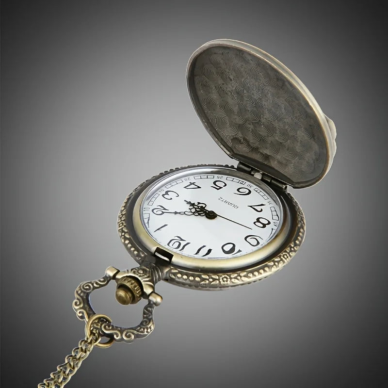 Vintage Motorcycle Quartz Pocket Watch - A Stylish Accessory Gift for the Modern Man Qme