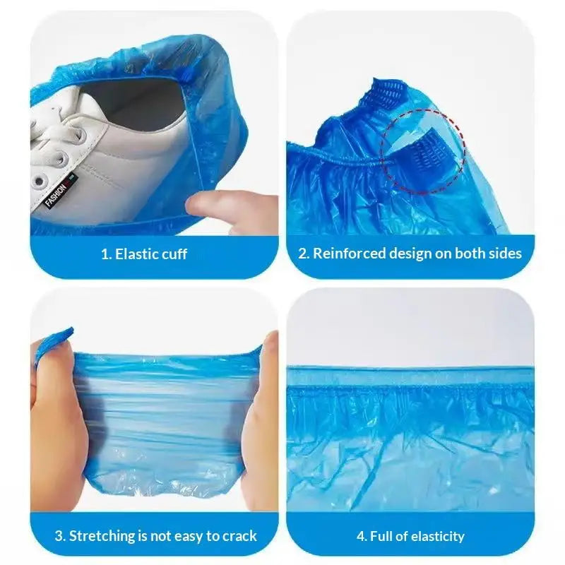 100 Disposable Shoe Covers Waterproof Non Slip Household Cleaning Qme