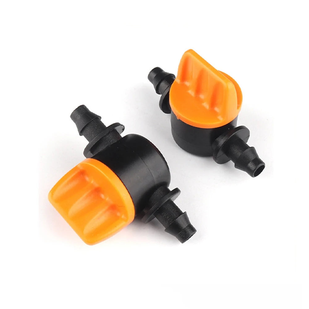 20PCS Pvc Pipe Through Valve Irrigation Double Barb Mini Valve Drip Irrigation Capillary Mini Switch Valve Qme