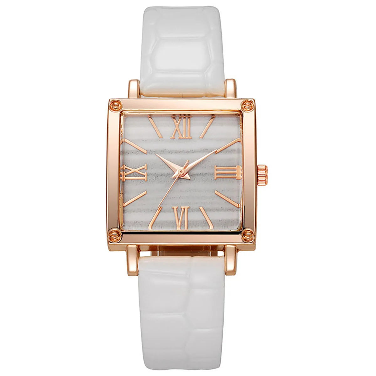 1pc-Fashionable and Minimalist Women's Square Belt Quartz Watch, Retro High-end Roman Watch Qme style 5