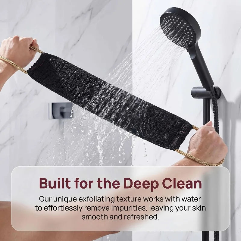 Long Back Brush Exfoliating Scrubber Towel Rough Texture Deep Clean Qme