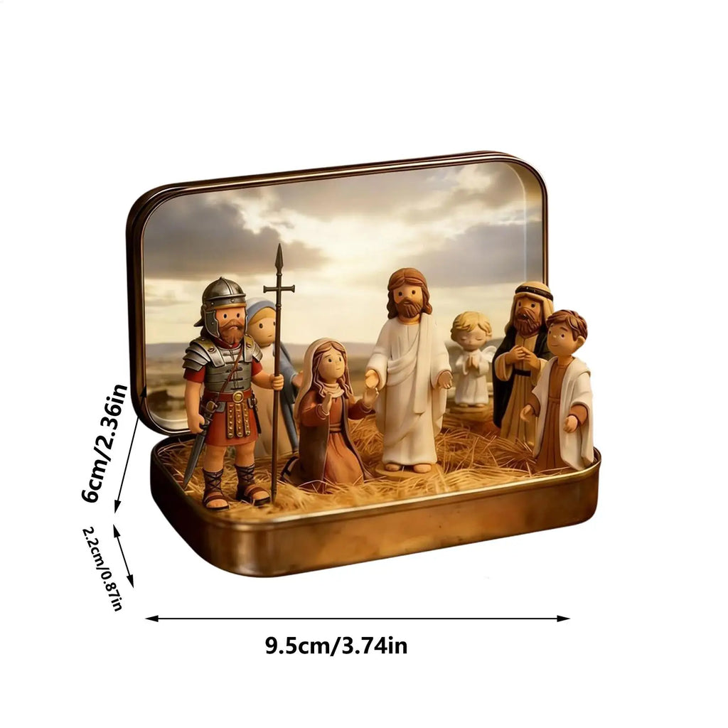 Jesus Figurines Funny Religious Realistic Scene Pocket Easter Mini Qme