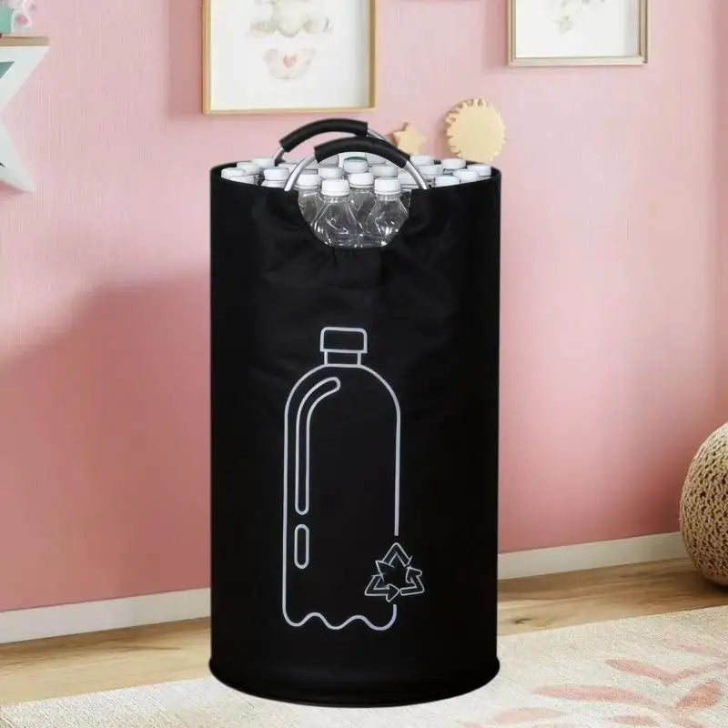 Aluminum Handle Wastewater Bottle Collector Bag Folding Recycling Bin Qme Default Title