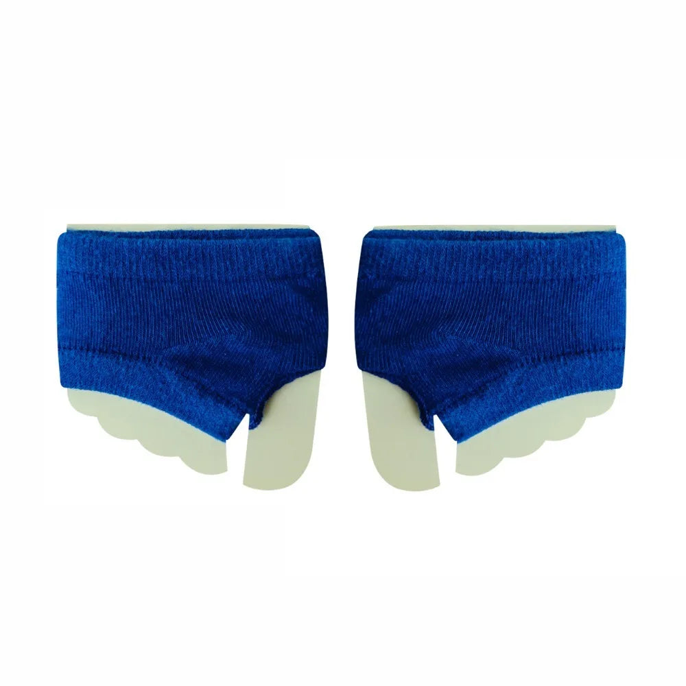 5Pairs Invisible Flip Flops Short Socks Anti-slip Cotton Forefoot Qme One Size 5Pairs Blue