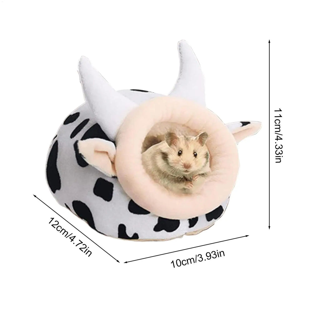 Hedgehog Bed Cow Warm House Cotton Golden Bears Sleeping Bed for Small Animal Cage Accessories Hamster Ferret Chinchilla Qme