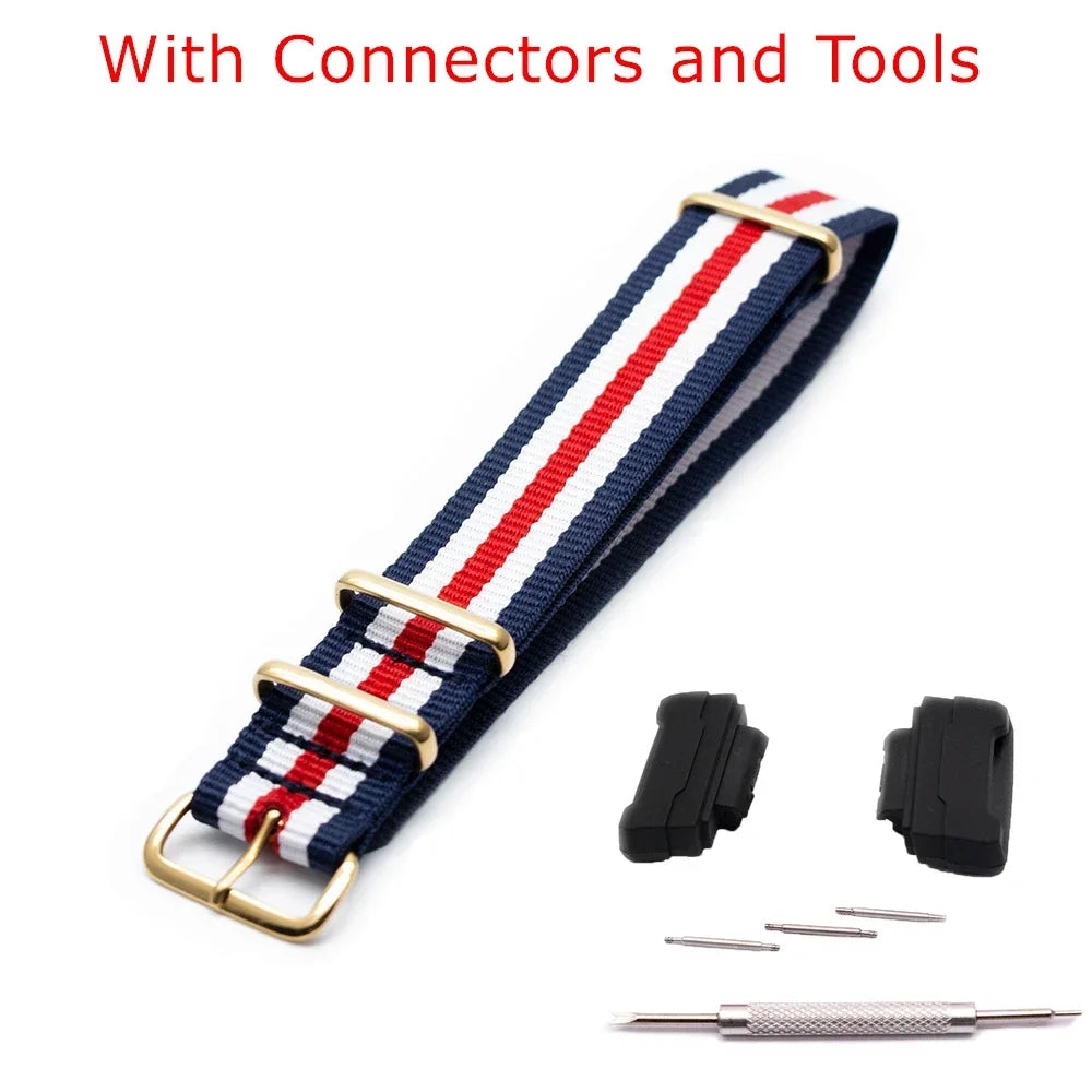Nylon Watch Strap for Casio G-Shock GA100 GA120 GA110 GA400 Men Women Gold Buckle Replacement Watchband Bracelet Qme 2Blue 2White Red 22mm