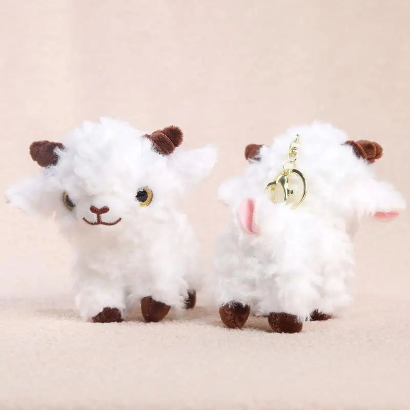 Soft Plush Sheep Keychain White Sheep Keychains Mini 3d Animal Key Ring Holder Bag Charms Car Pendants Gift Qme