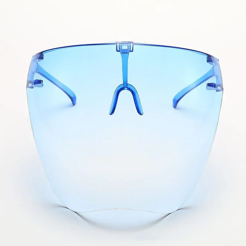 2pcs Protective Faceshield Glasses Sunglasses Transparent Anti-fog Anti-splash Protective Mask Full Face Covered Safety Qme Light blue