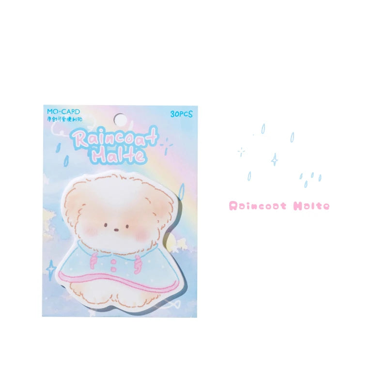 Kawaii Cartoon Rabbit Bear Sticky Notes Memo Pad 30/180 pcs Cute Message N Times Sticky Office Stationery Supply Journal Planner Qme E