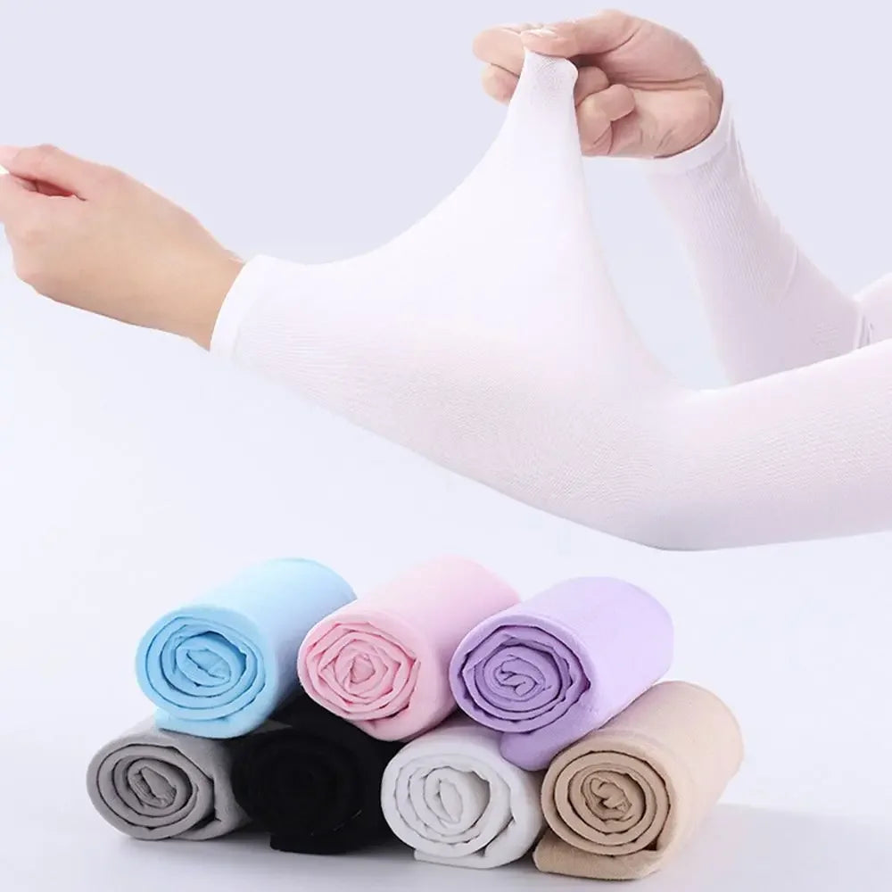 2Pcs Arm Sleeves Warmers Sports Sleeve Sun UV Protection Hand Cover Cooling Warmer Running Fishing Cycling Summer Cooling Qme